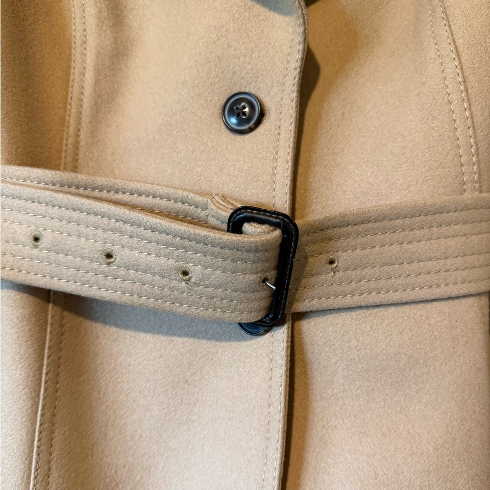 Banana Republic Women's Melton Short Italian Wool Camel Trench Coat size 10P - Picture 10 of 15